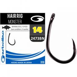 Garbolino hameçons non montés Hair Rig Monster 2473Bn 10