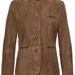 Veste janker en cuir Couleur Cognac vert rouge