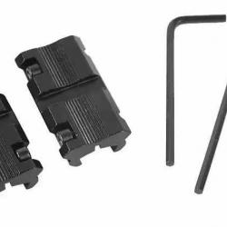 PAIRE D'ADAPTATEURS CONVERTISSEURS RAILS 11MM EN 22MM AVEC VERROUILLAGES