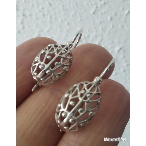 Boucles d'oreilles vintage provenant de l'URSS en argent  bon tat