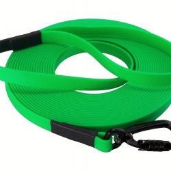 Longe BIOTHANE Twist-Lock 16 mm Vert fluo 15 m AVEC poignée