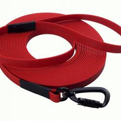 Longe BIOTHANE Twist-Lock 16 mm Rouge 15 m AVEC poignée