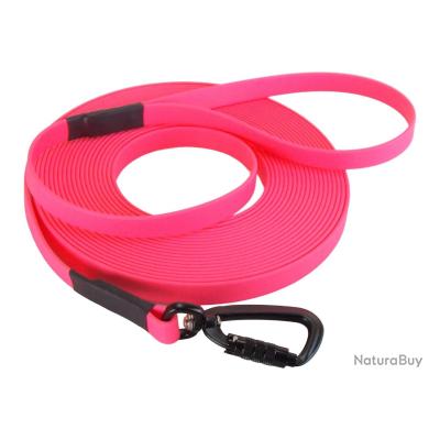 Longe BIOTHANE Twist-Lock 16 mm Rose 15 m AVEC poignée - Laisses (13180204)