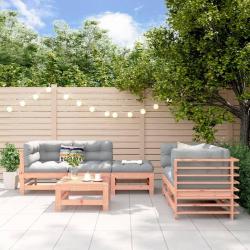 Salon de jardin 6 pcs bois massif douglas alsavelo