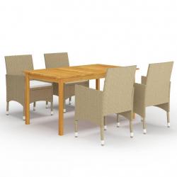 Ensemble à manger de jardin 5 pcs Beige alsavelo