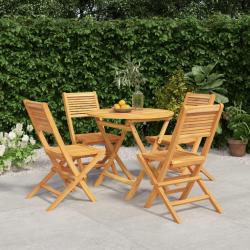 Ensemble à manger de jardin 5 pcs Bois de teck massif alsavelo