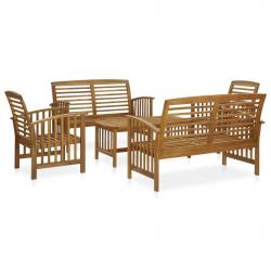 Salon de jardin 5 pcs Bois d'acacia solide alsavelo