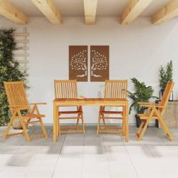 Ensemble à manger de jardin 5 pcs Bois d'acacia solide alsavelo