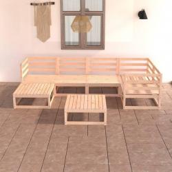 Salon de jardin 7 pcs bois de pin massif alsavelo