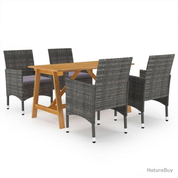 Ensemble  manger de jardin 5 pcs Gris alsavelo