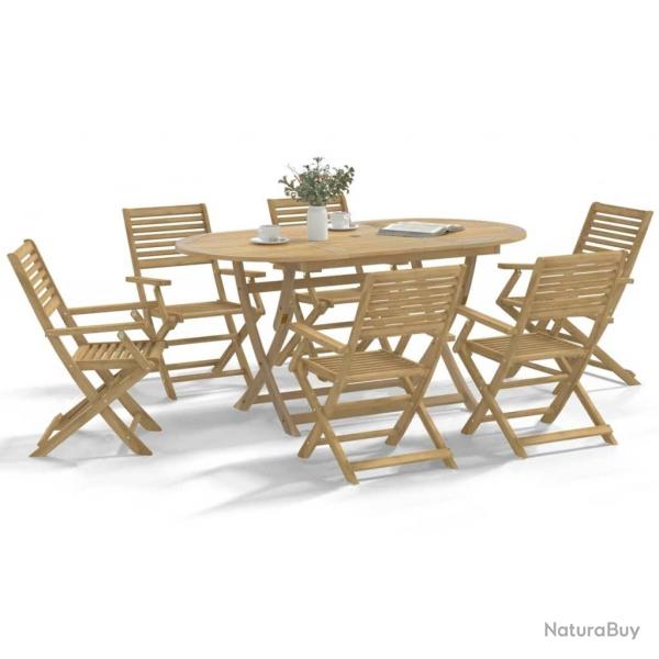 Ensemble  manger de jardin 7 pcs Bois d'acacia solide alsavelo