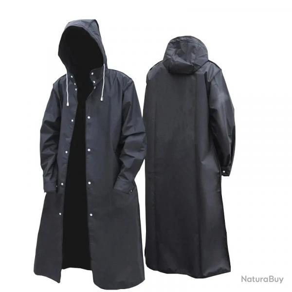 Long impermable pour hommes et femmes  capuche noir plusieurs tailles disponible