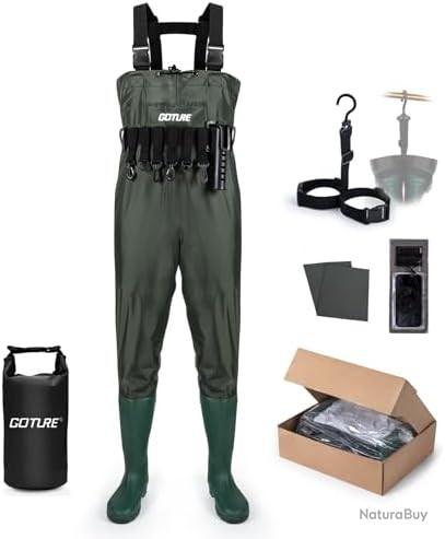 Cuissardes de Waders Peche Homme, 70D nylon/500 PVC, Waders