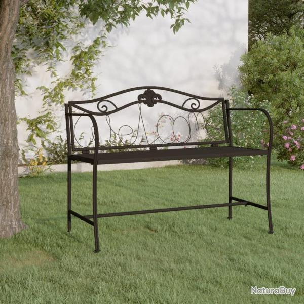 Banc de jardin 2 places 104 cm Noir Acier alsavelo