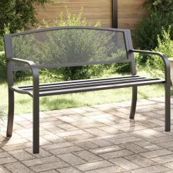Banc de jardin 119 cm noir acier alsavelo