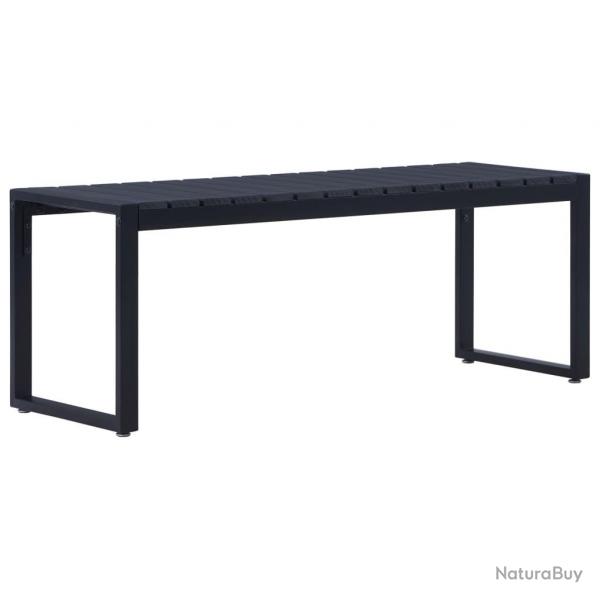 Banc de jardin 120,5 cm Panneau PS Noir alsavelo