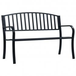 Banc de jardin 125 cm Noir Acier alsavelo