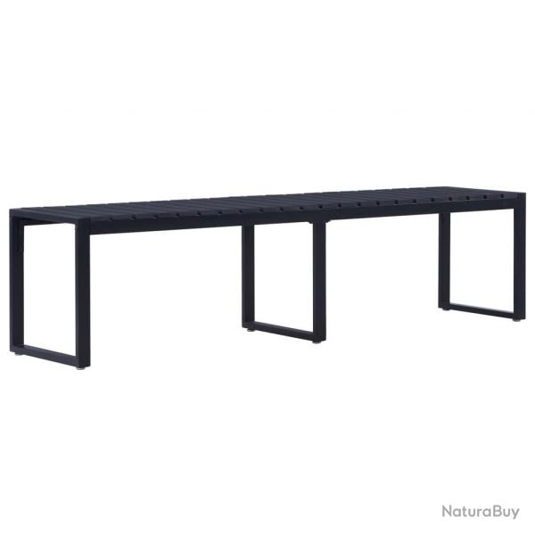 Banc de jardin 180 cm Panneau PS Noir alsavelo