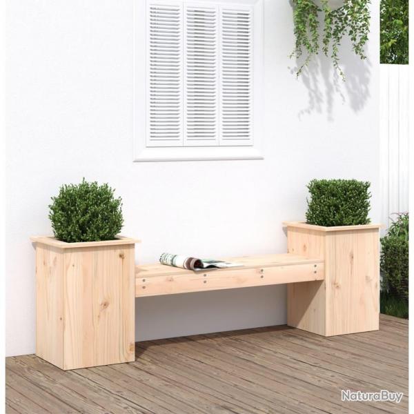 Banc avec jardinires 184,5x39,5x56,5 cm bois massif de pin alsavelo