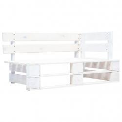 Banc d'angle palette de jardin bois blanc alsavelo