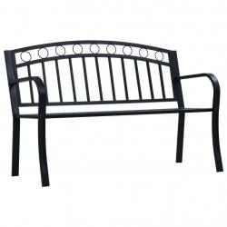 Banc de jardin 125 cm Noir Acier alsavelo