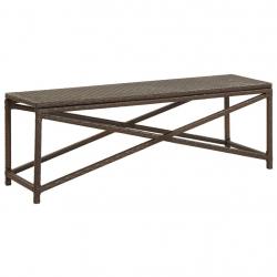 Banc de jardin 120 cm Résine tressée Marron alsavelo