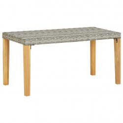 Banc de jardin 120 cm Gris Résine tressée et bois d'acacia alsavelo