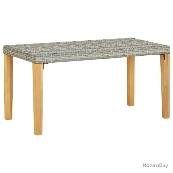 Banc de jardin 120 cm Gris Rsine tresse et bois d'acacia alsavelo