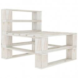 Canapé de milieu palette de jardin bois blanc alsavelo