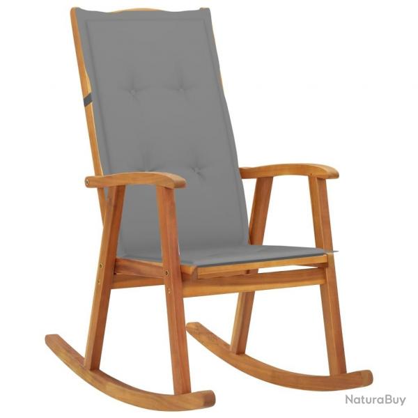 Chaise  bascule avec coussins Bois d'acacia massif alsavelo