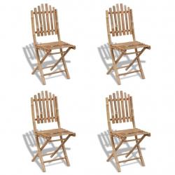 Chaises pliables d'extérieur Bambou 4 pcs alsavelo