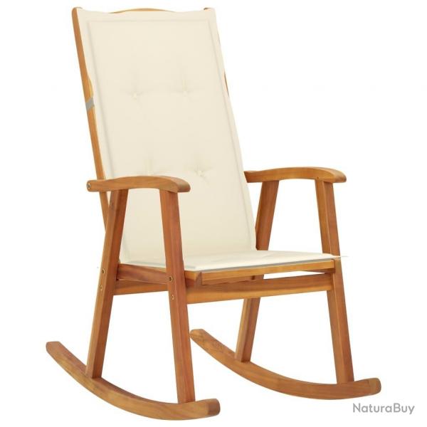 Chaise  bascule avec coussins Bois d'acacia massif alsavelo