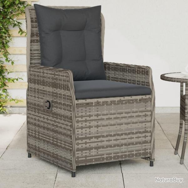 Chaises inclinables de jardin lot de 2 gris rsine tresse alsavelo