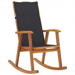 Chaise à bascule avec coussins Bois d'acacia massif alsavelo