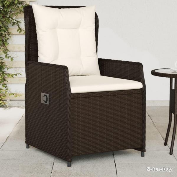 Chaises inclinables de jardin lot de 2 marron rsine tresse alsavelo
