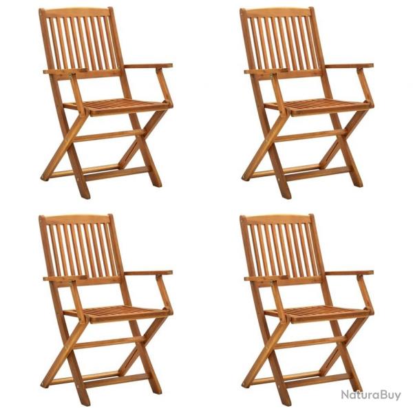 Chaises pliables d'extrieur lot de 4 Bois d'acacia solide alsavelo