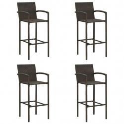 Tabourets de bar lot de 4 marron résine tressée alsavelo