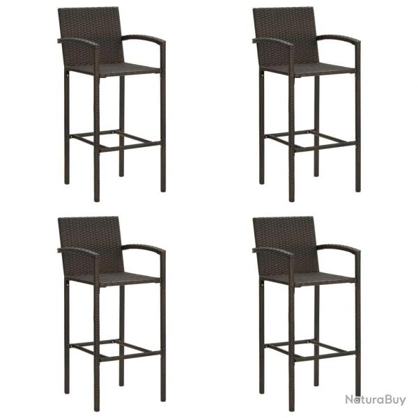 Tabourets de bar lot de 4 marron rsine tresse alsavelo