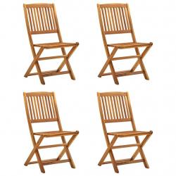Chaises pliables d'extérieur lot de 4 Bois d'acacia solide alsavelo