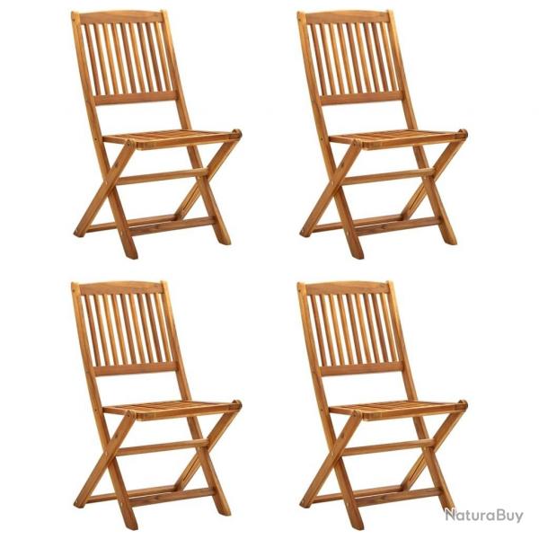 Chaises pliables d'extrieur lot de 4 Bois d'acacia solide alsavelo