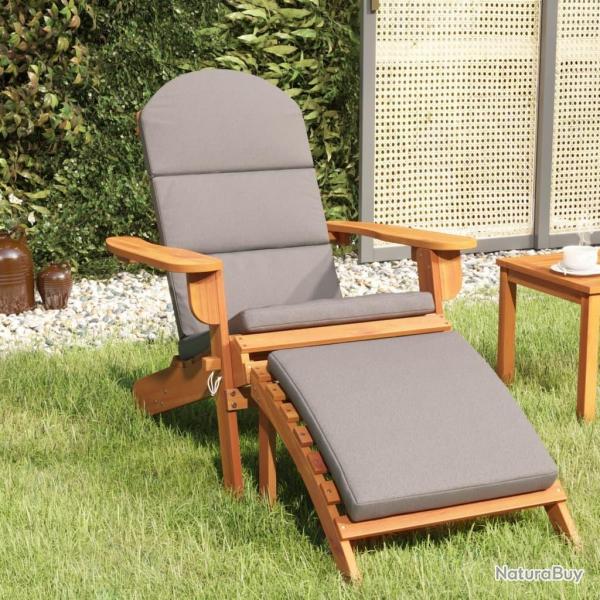 Chaise de jardin Adirondack et repose-pieds bois massif acacia alsavelo