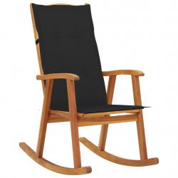Chaise à bascule avec coussins Bois d'acacia massif alsavelo