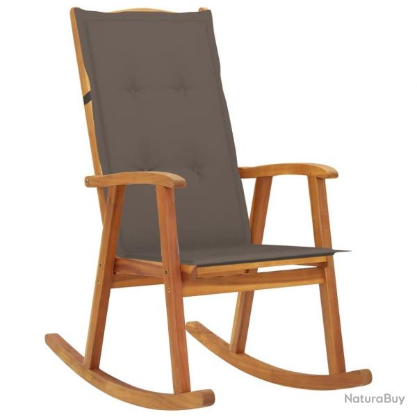 Chaise  bascule avec coussins Bois d'acacia massif alsavelo