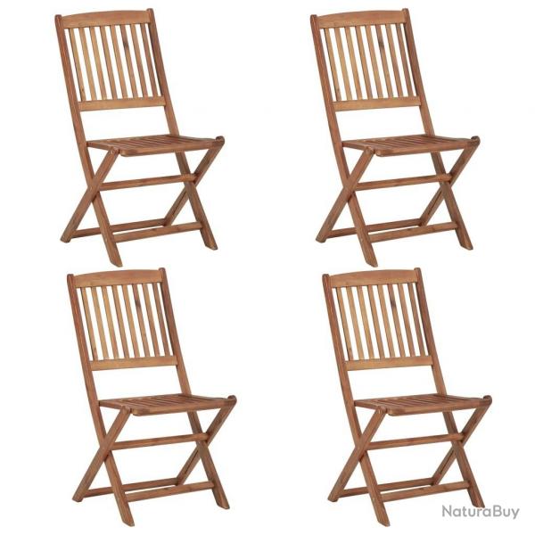 Chaises pliables d'extrieur lot de 4 Bois d'acacia solide alsavelo