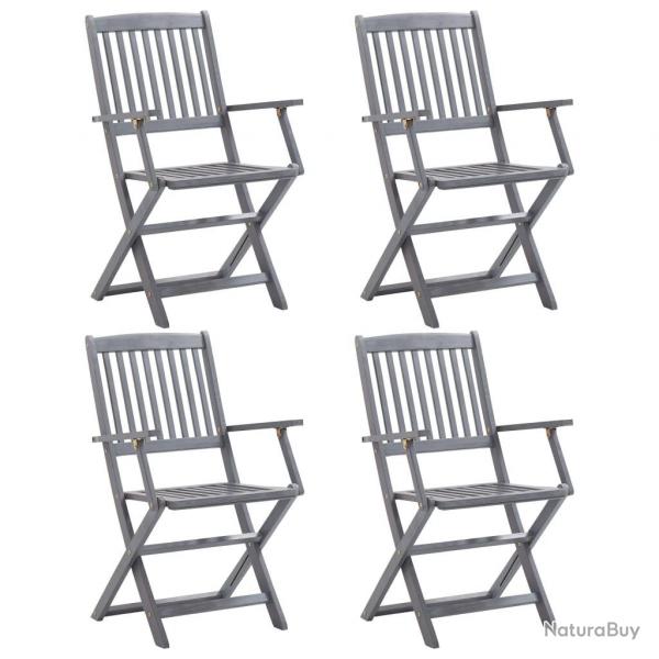 Chaises pliables d'extrieur lot de 4 Bois d'acacia solide alsavelo