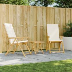 Chaises inclinables de jardin pliantes lot de 2 coussins bambou alsavelo