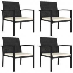 Chaises à manger de jardin lot de 4 Résine tressée Noir alsavelo