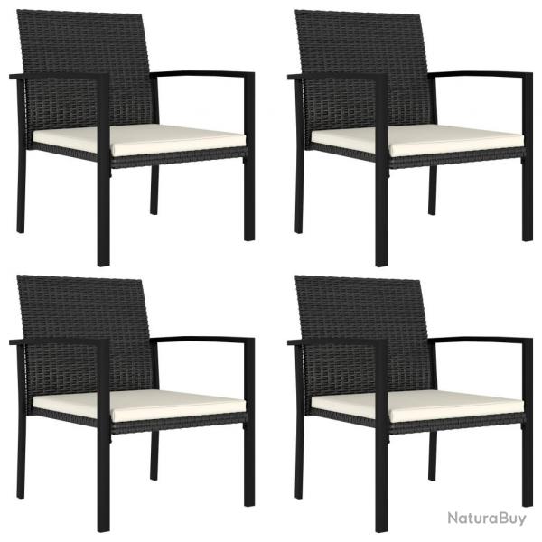 Chaises  manger de jardin lot de 4 Rsine tresse Noir alsavelo
