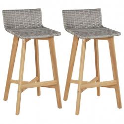 Tabourets de bar lot de 2 bois d'acacia solide alsavelo
