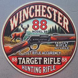 plaque decoration en alu panneau vintage WINCHESTER model 88 bis chasse